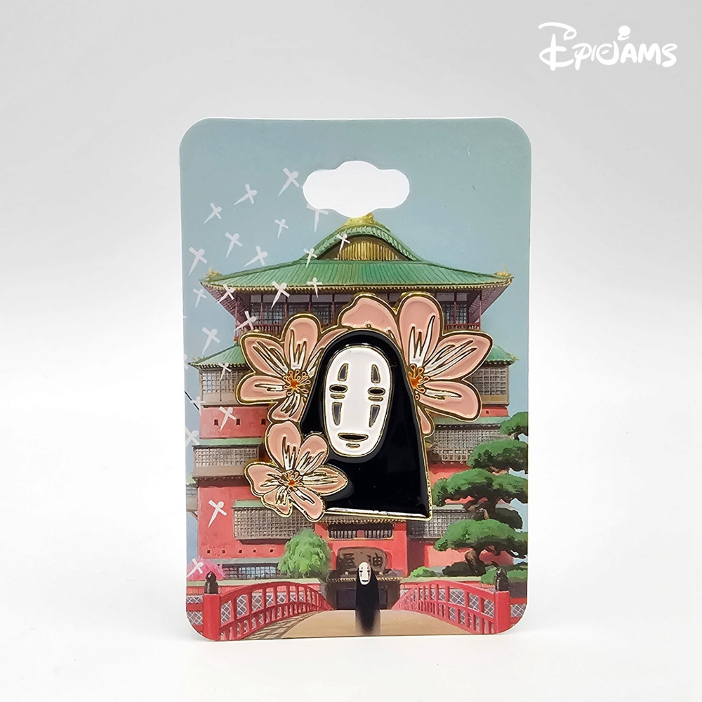 Studio Ghibli Spirited Away No-Face Floral Enamel Pin New